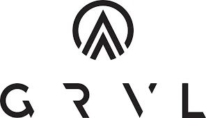 Logo mit ovalem Symbol und Schriftzug GRVL