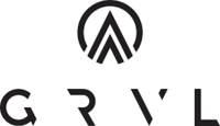 Logo mit ovalem Symbol und Schriftzug GRVL