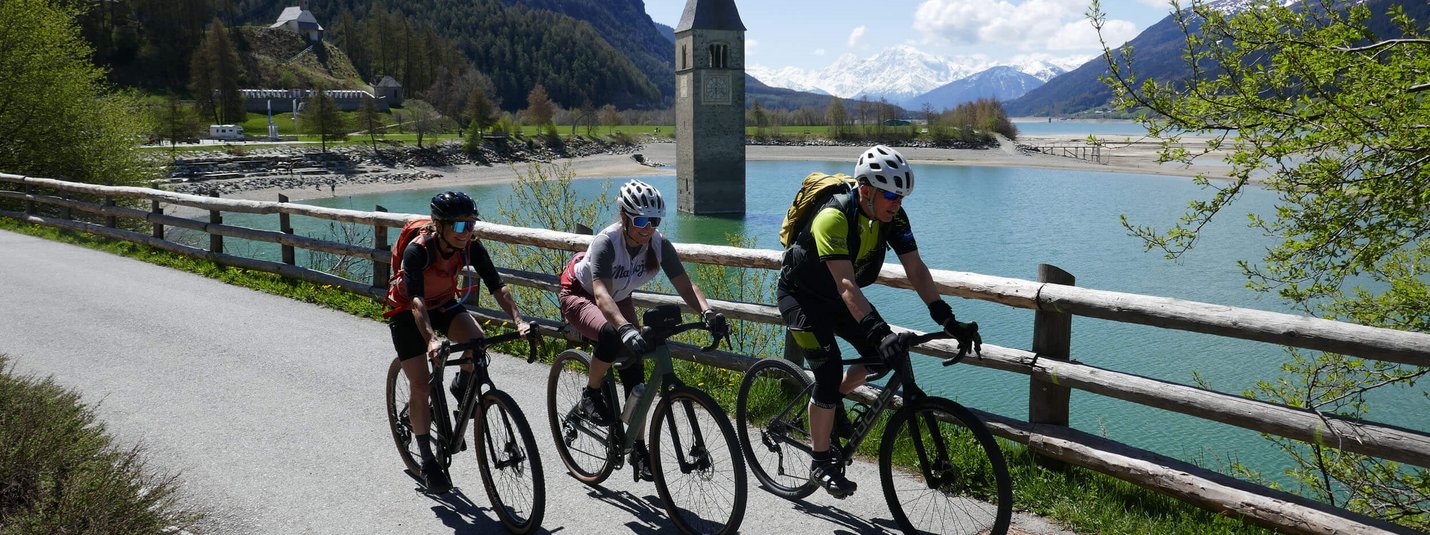 Kirchturm Reschensee Umrundung