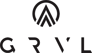Alpine Gravel Experience © GRVL.cc Logo mit ovalem Symbol und Schriftzug GRVL